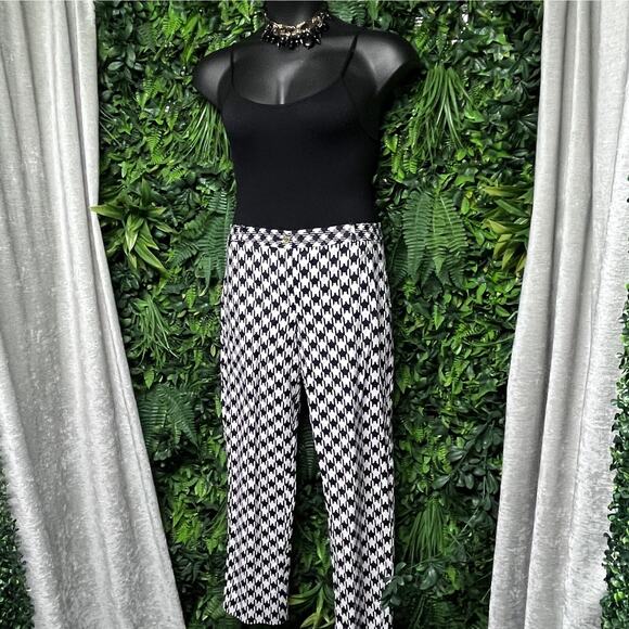 MICHAEL KORS Pants Women 16 Blue Houndstooth Print Dress‎ Pants 2768 - Picture 1 of 12